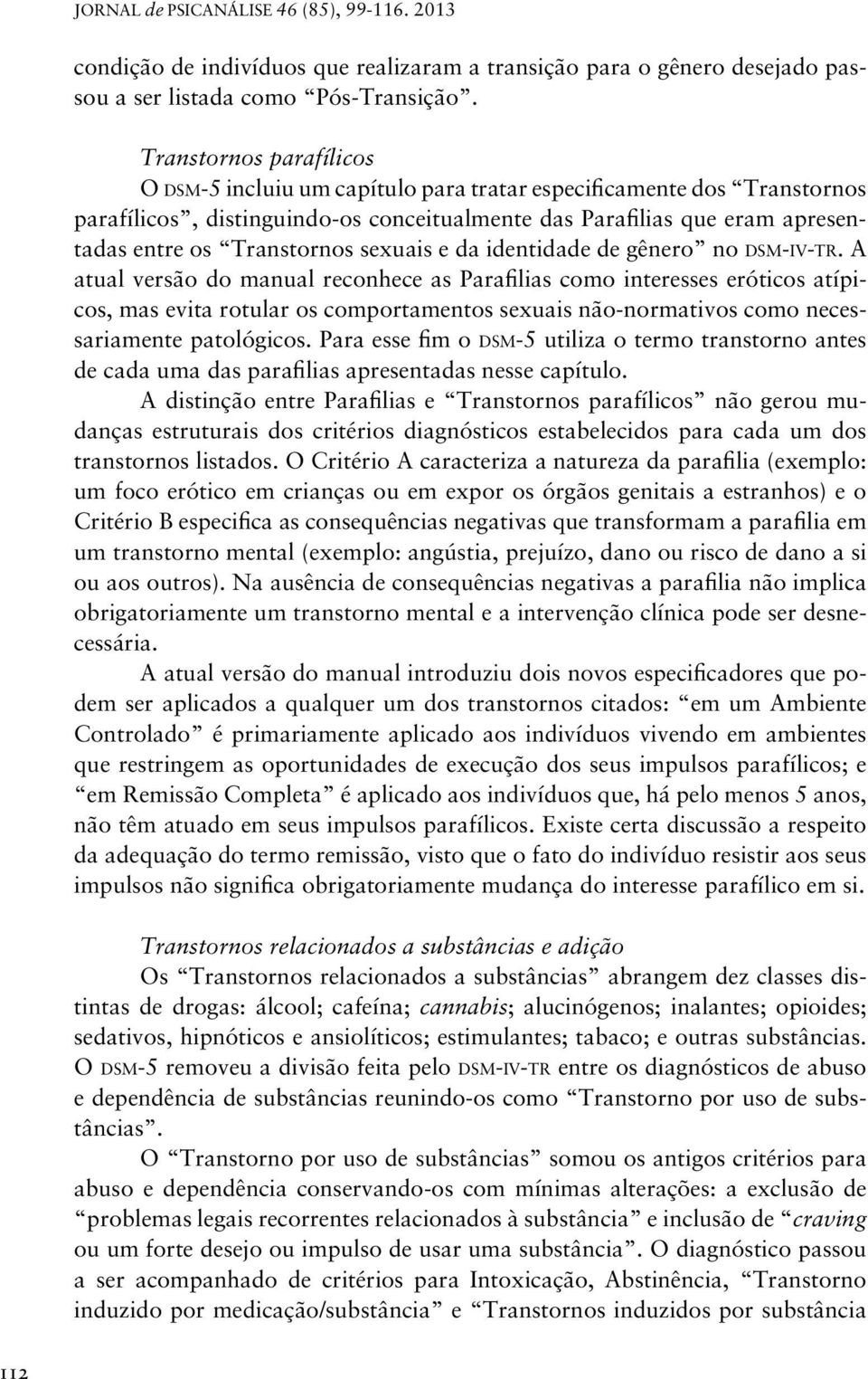 sexuais e da identidade de gênero no dsm-iv-tr.