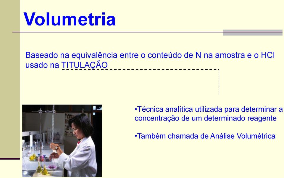 analítica utilizada para determinar a concentração de