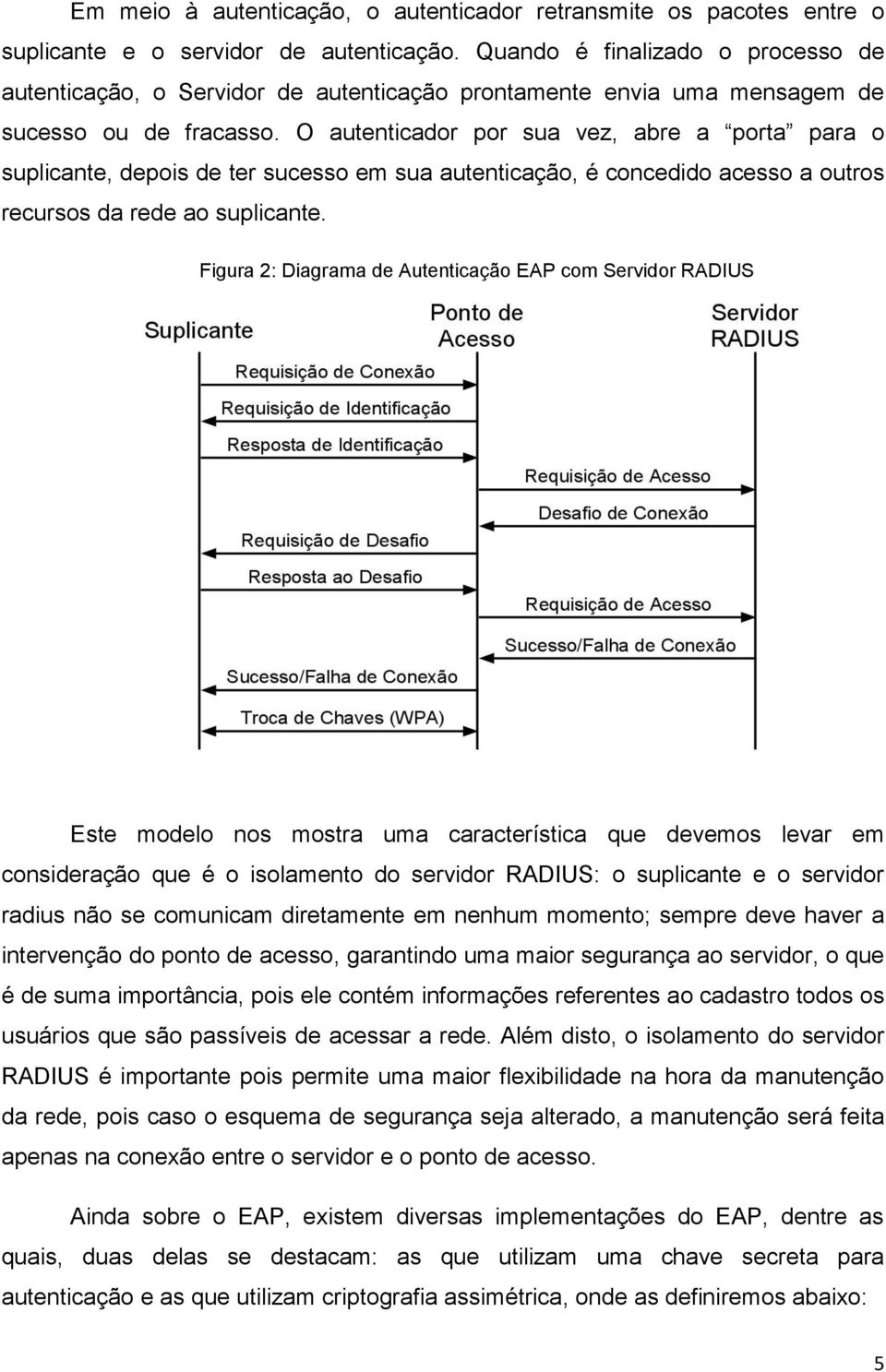 O autenticador por sua vez, abre a porta para o suplicante, depois de ter sucesso em sua autenticação, é concedido acesso a outros recursos da rede ao suplicante.