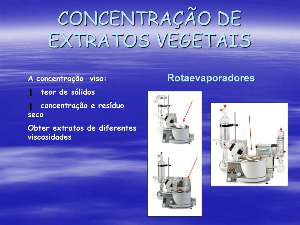 concentração e resíduo seco Obter