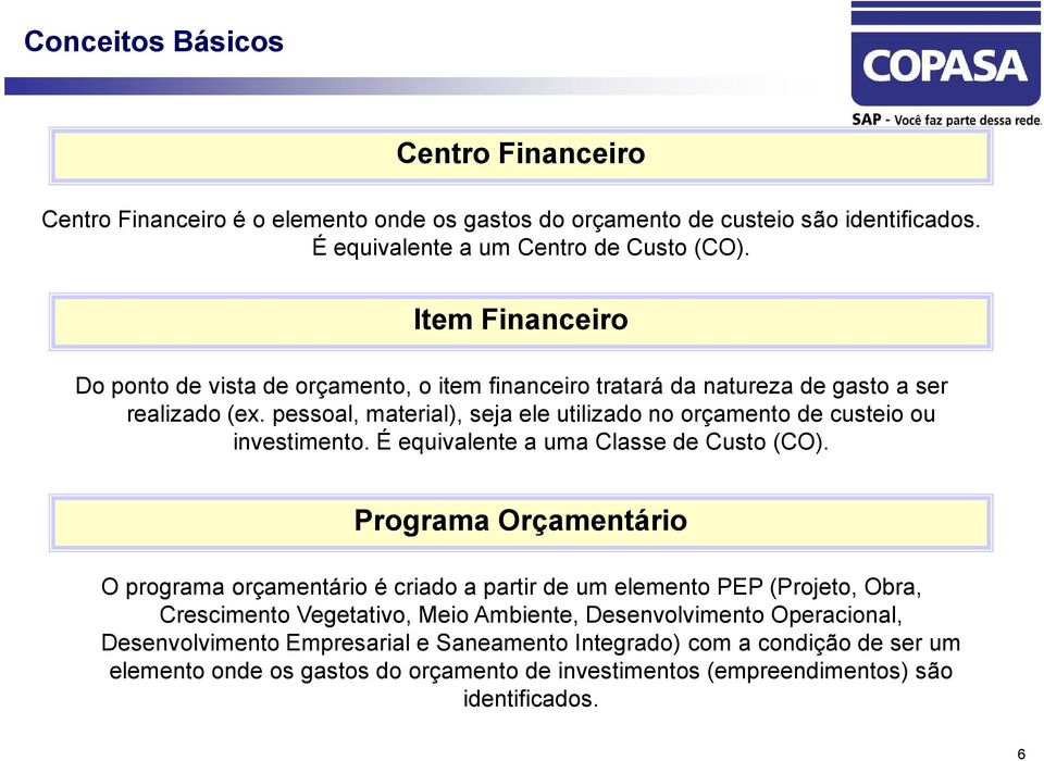 pessoal, material), seja ele utilizado no orçamento de custeio ou investimento. É equivalente a uma Classe de Custo (CO).