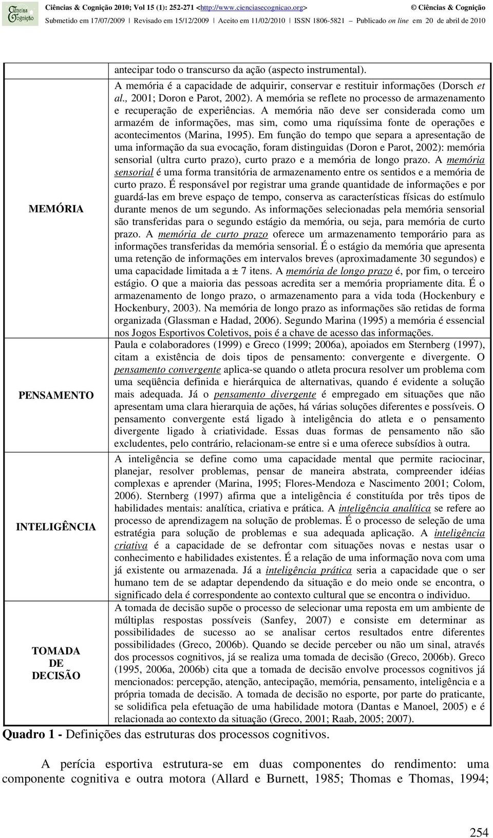 A memória não deve ser considerada como um armazém de informações, mas sim, como uma riquíssima fonte de operações e acontecimentos (Marina, 1995).