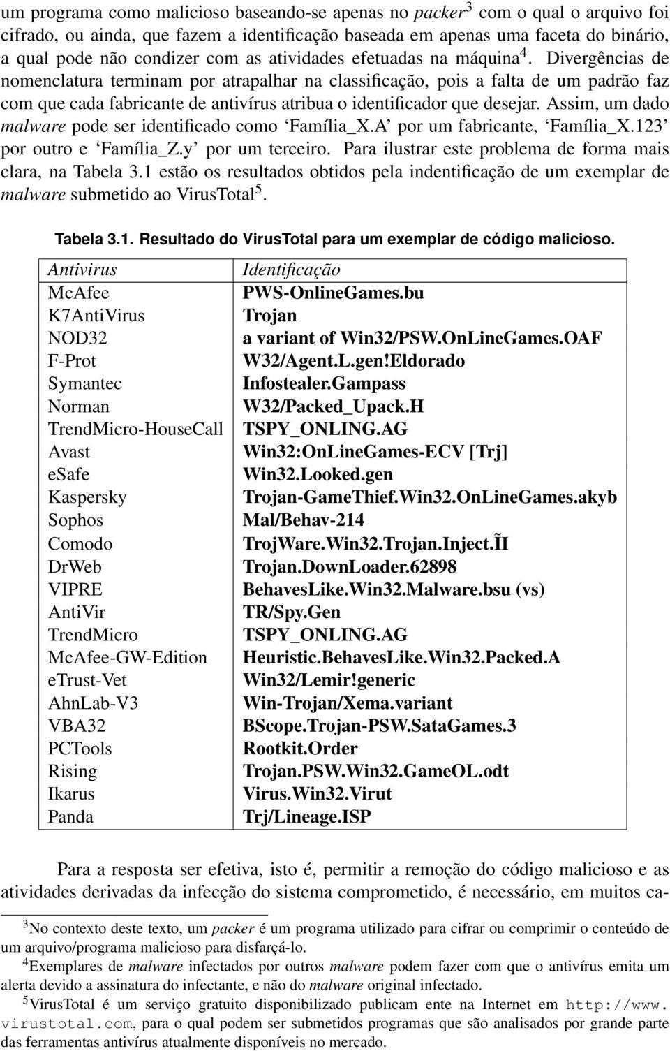 Divergências de nomenclatura terminam por atrapalhar na classificação, pois a falta de um padrão faz com que cada fabricante de antivírus atribua o identificador que desejar.