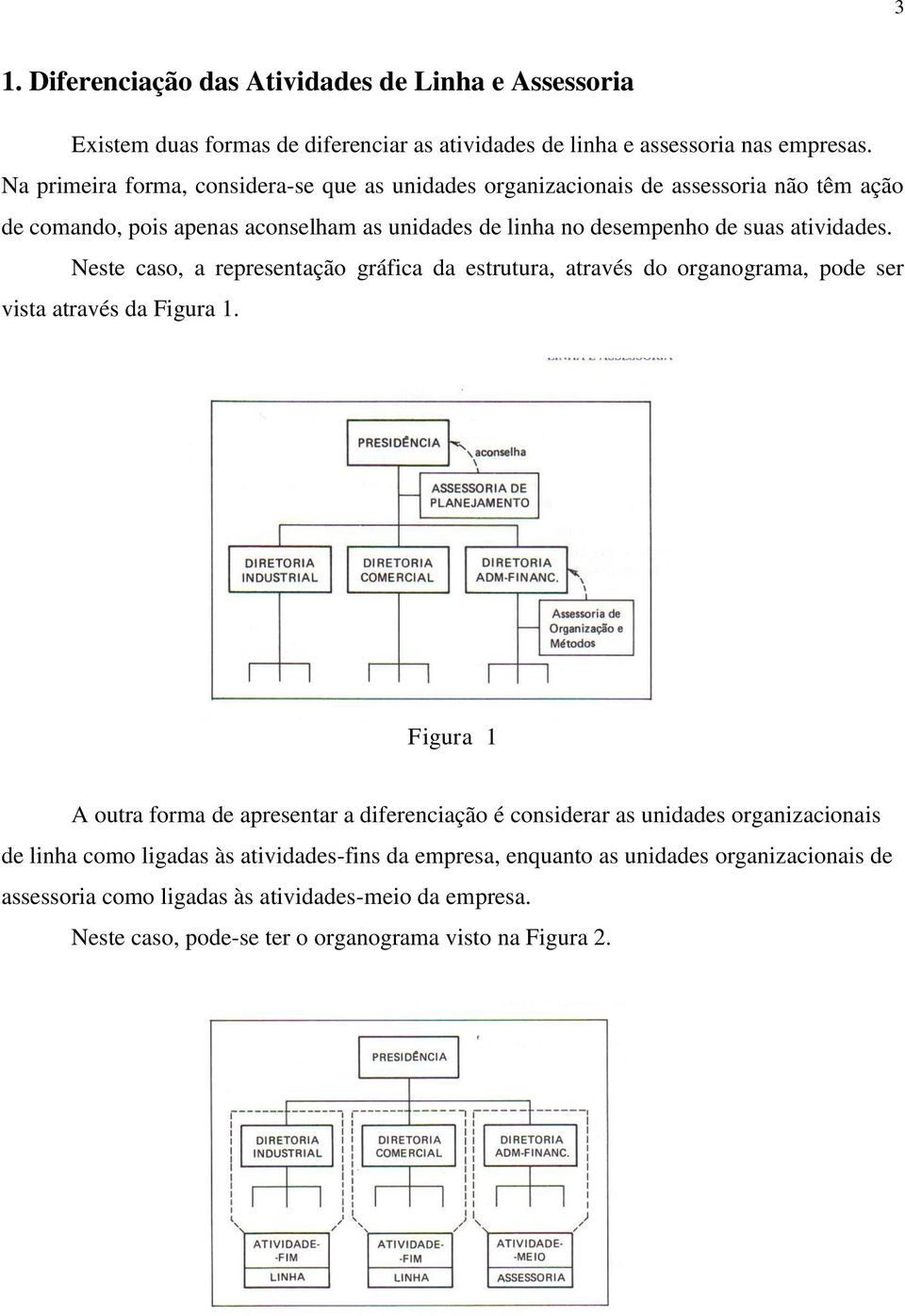 Neste caso, a representação gráfica da estrutura, através do organograma, pode ser vista através da Figura 1.