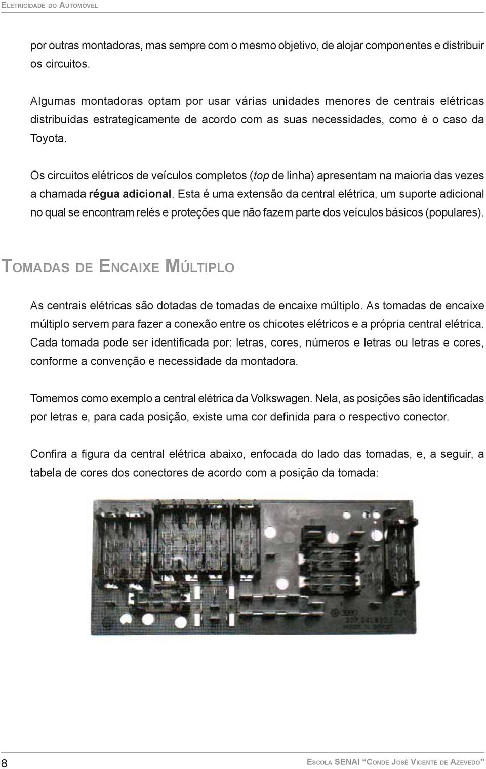 Os circuitos elétricos de veículos completos (top de linha) apresentam na maioria das vezes a chamada régua adicional.