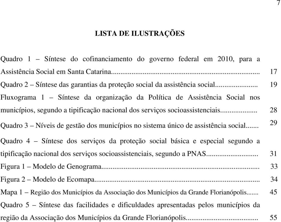 .. 19 Fluxograma 1 Síntese da organização da Política de Assistência Social nos municípios, segundo a tipificação nacional dos serviços socioassistenciais.