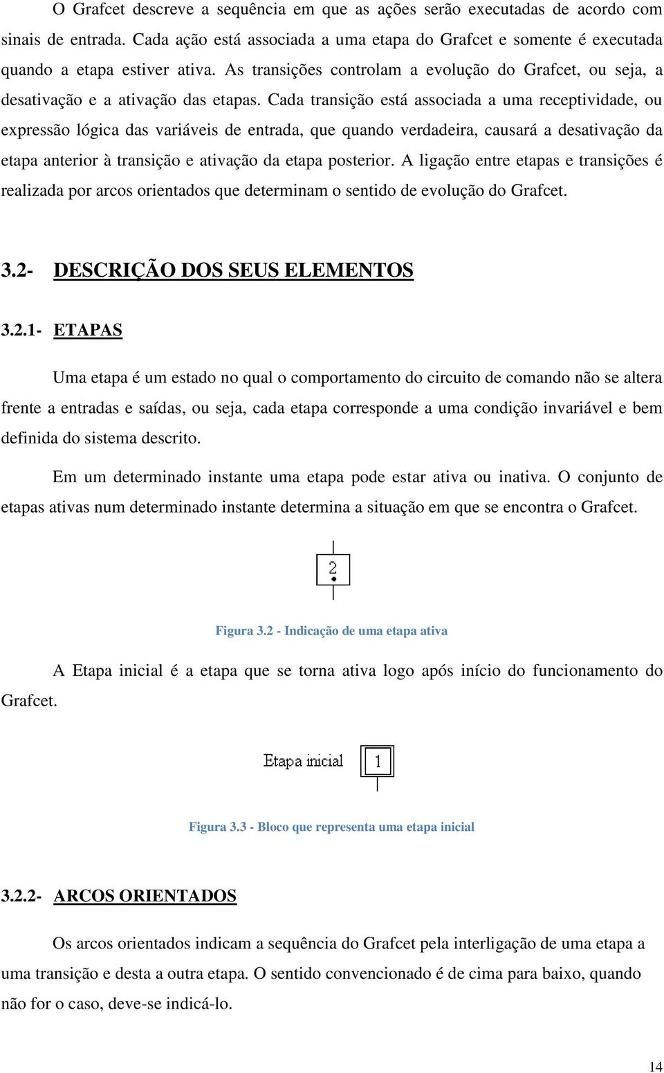 Cada transição está associada a uma receptividade, ou expressão lógica das variáveis de entrada, que quando verdadeira, causará a desativação da etapa anterior à transição e ativação da etapa