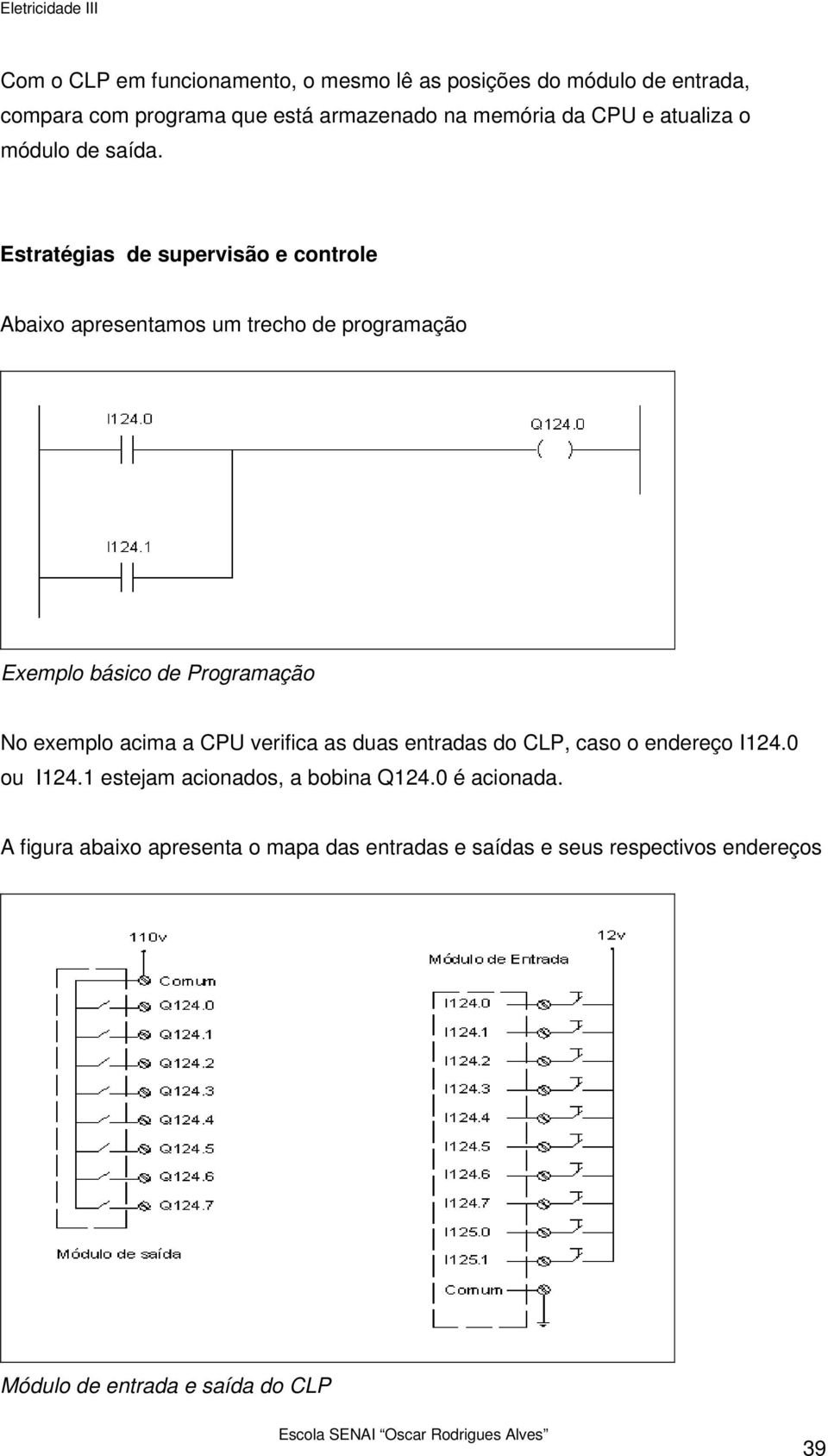 Estratégias de supervisão e controle Abaixo apresentamos um trecho de programação Exemplo básico de Programação No exemplo acima a