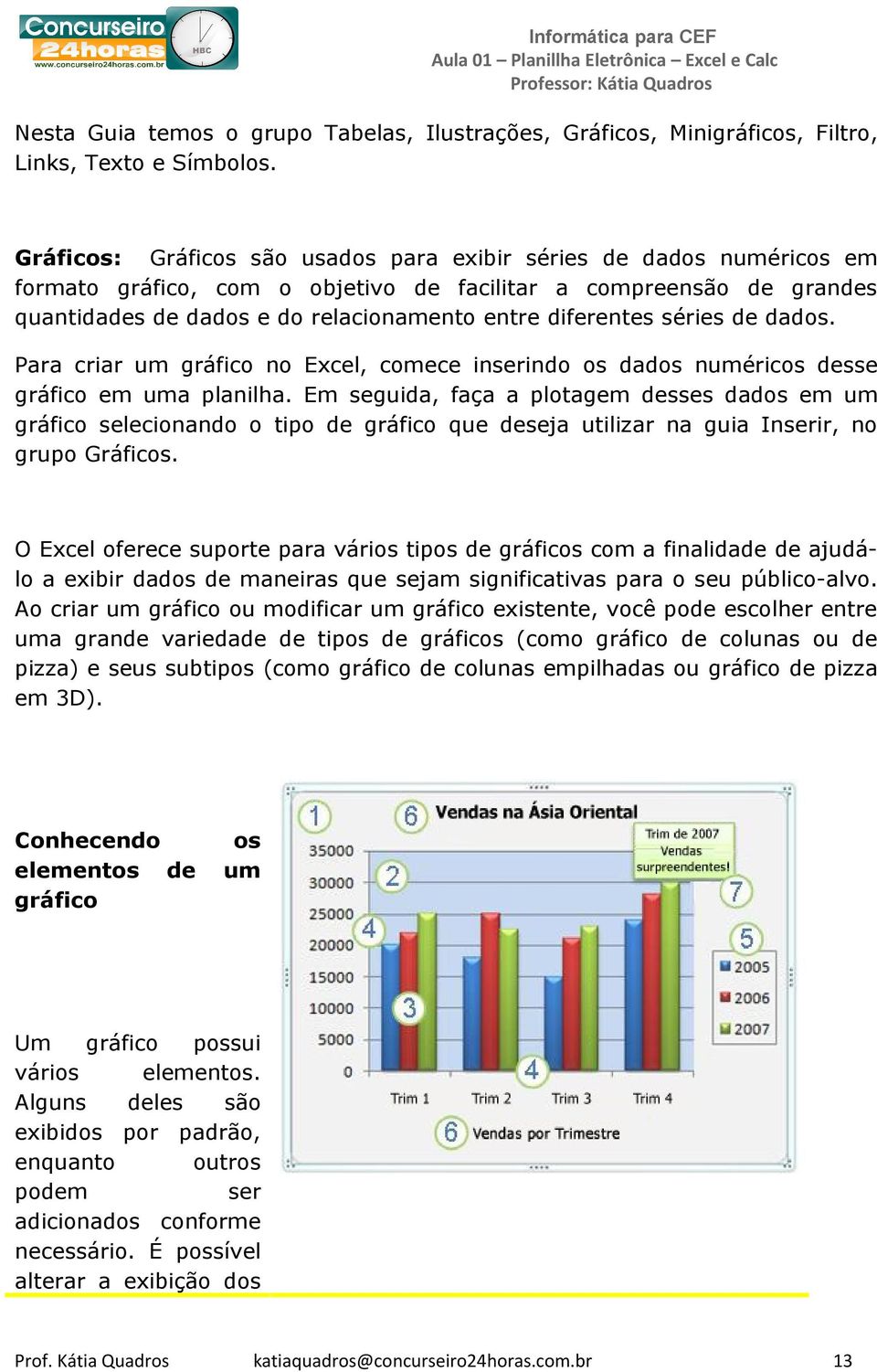 séries de dados. Para criar um gráfico no Excel, comece inserindo os dados numéricos desse gráfico em uma planilha.