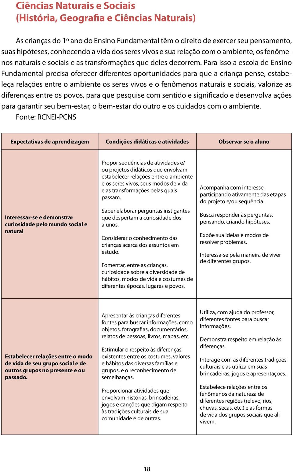 Para isso a escola de Ensino Fundamental precisa oferecer diferentes oportunidades para que a criança pense, estabeleça relações entre o ambiente os seres vivos e o fenômenos naturais e sociais,