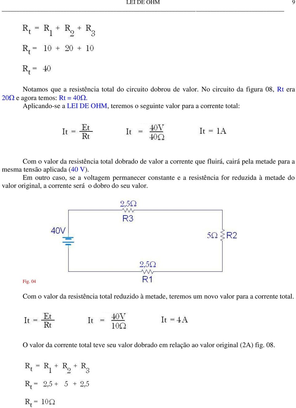 para a mesma tensão aplicada (40 V).