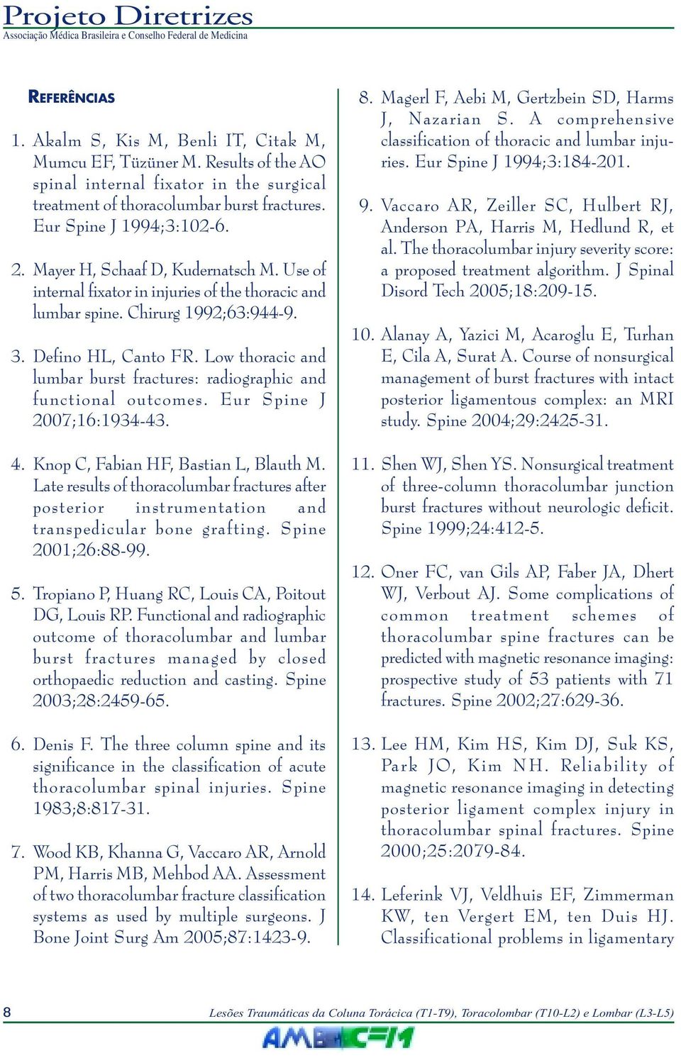 Low thoracic and lumbar burst fractures: radiographic and functional outcomes. Eur Spine J 2007;16:1934-43. 4. Knop C, Fabian HF, Bastian L, Blauth M.