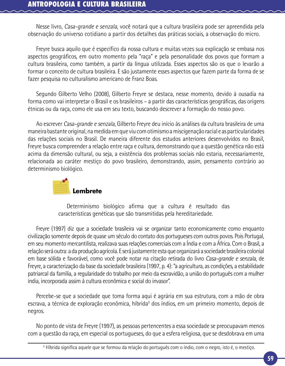 Freyre busca aquilo que é específico da nossa cultura e muitas vezes sua explicação se embasa nos aspectos geográficos, em outro momento pela raça e pela personalidade dos povos que formam a cultura