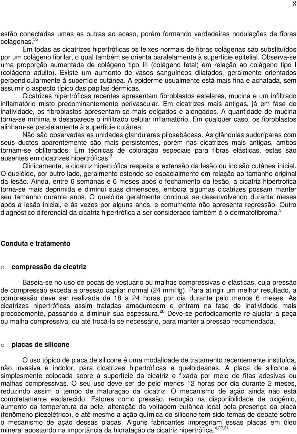 Observa-se uma proporção aumentada de colágeno tipo III (colágeno fetal) em relação ao colágeno tipo I (colágeno adulto).