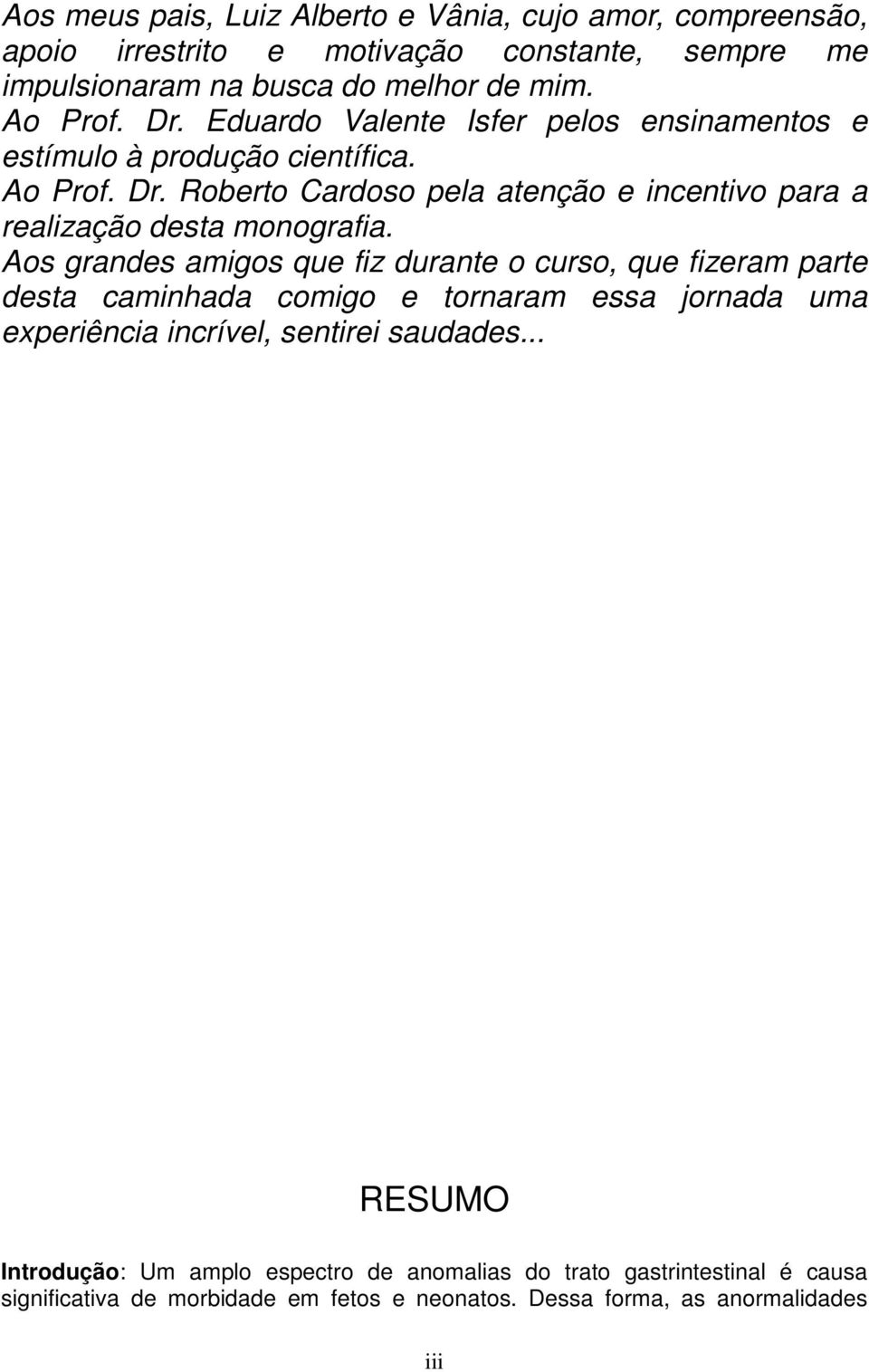 Roberto Cardoso pela atenção e incentivo para a realização desta monografia.