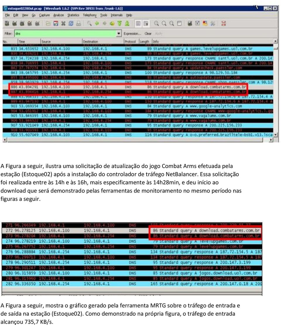 Essa solicitação foi realizada entre às 14h e às 16h, mais especificamente às 14h28min, e deu início ao download que será demonstrado pelas