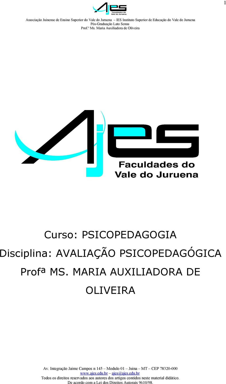 PSICOPEDAGÓGICA Profª MS.