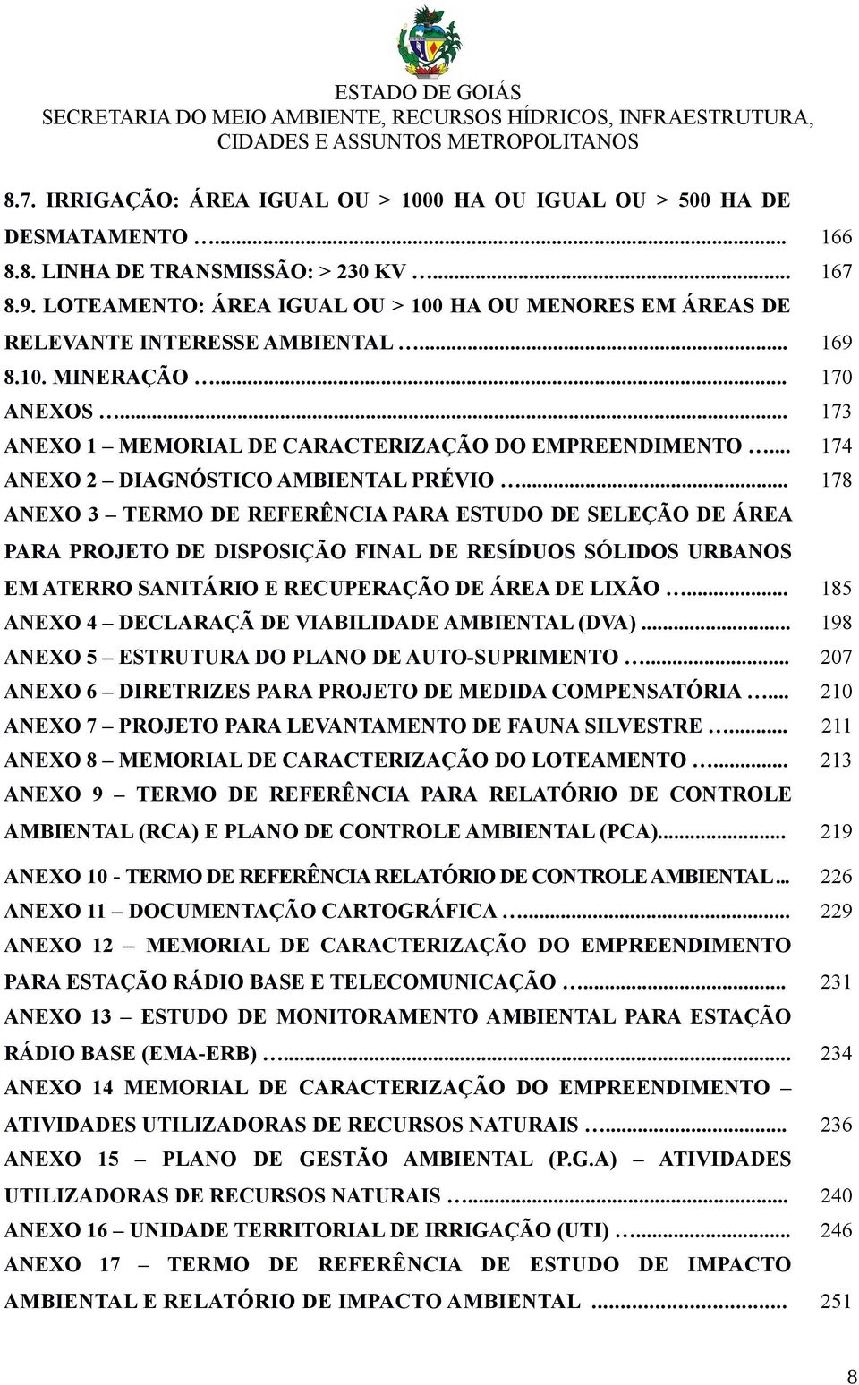 .. 174 ANEXO 2 DIAGNÓSTICO AMBIENTAL PRÉVIO.