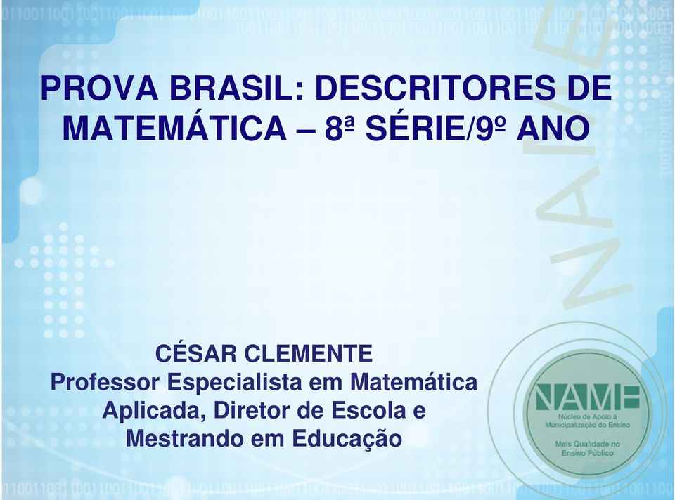 Professor Especialista em Matemática