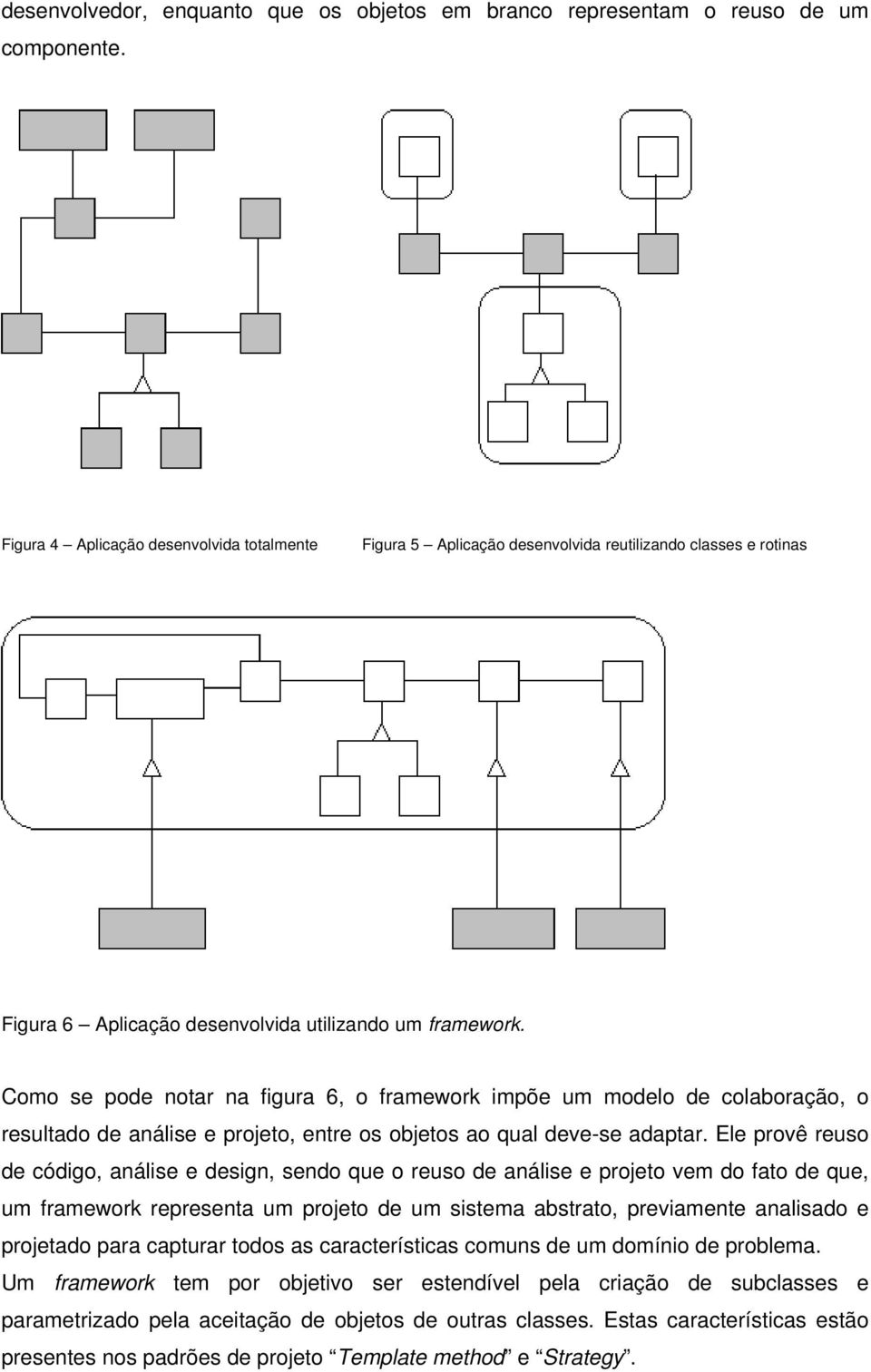 Como se pode notar na figura 6, o framework impõe um modelo de colaboração, o resultado de análise e projeto, entre os objetos ao qual deve-se adaptar.