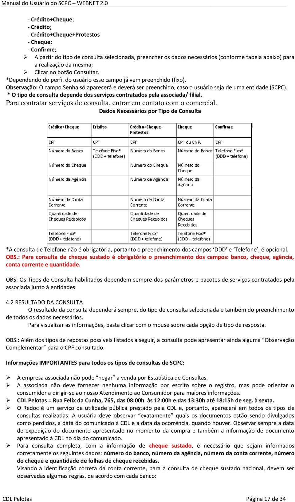 Observação: O campo Senha só aparecerá e deverá ser preenchido, caso o usuário seja de uma entidade (SCPC). * O tipo de consulta depende dos serviços contratados pela associada/ filial.