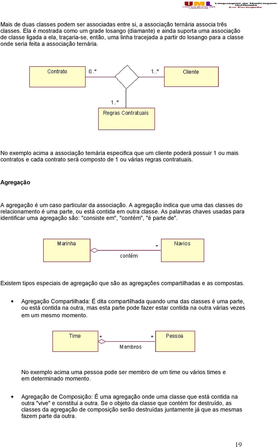 associação ternária. No exemplo acima a associação ternária especifica que um cliente poderá possuir 1 ou mais contratos e cada contrato será composto de 1 ou várias regras contratuais.