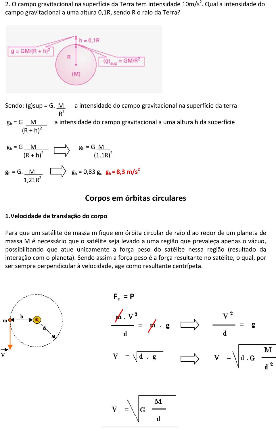 M g h = 0,83 g s g h = 8,3 m/s 2 1,21R 2 1.