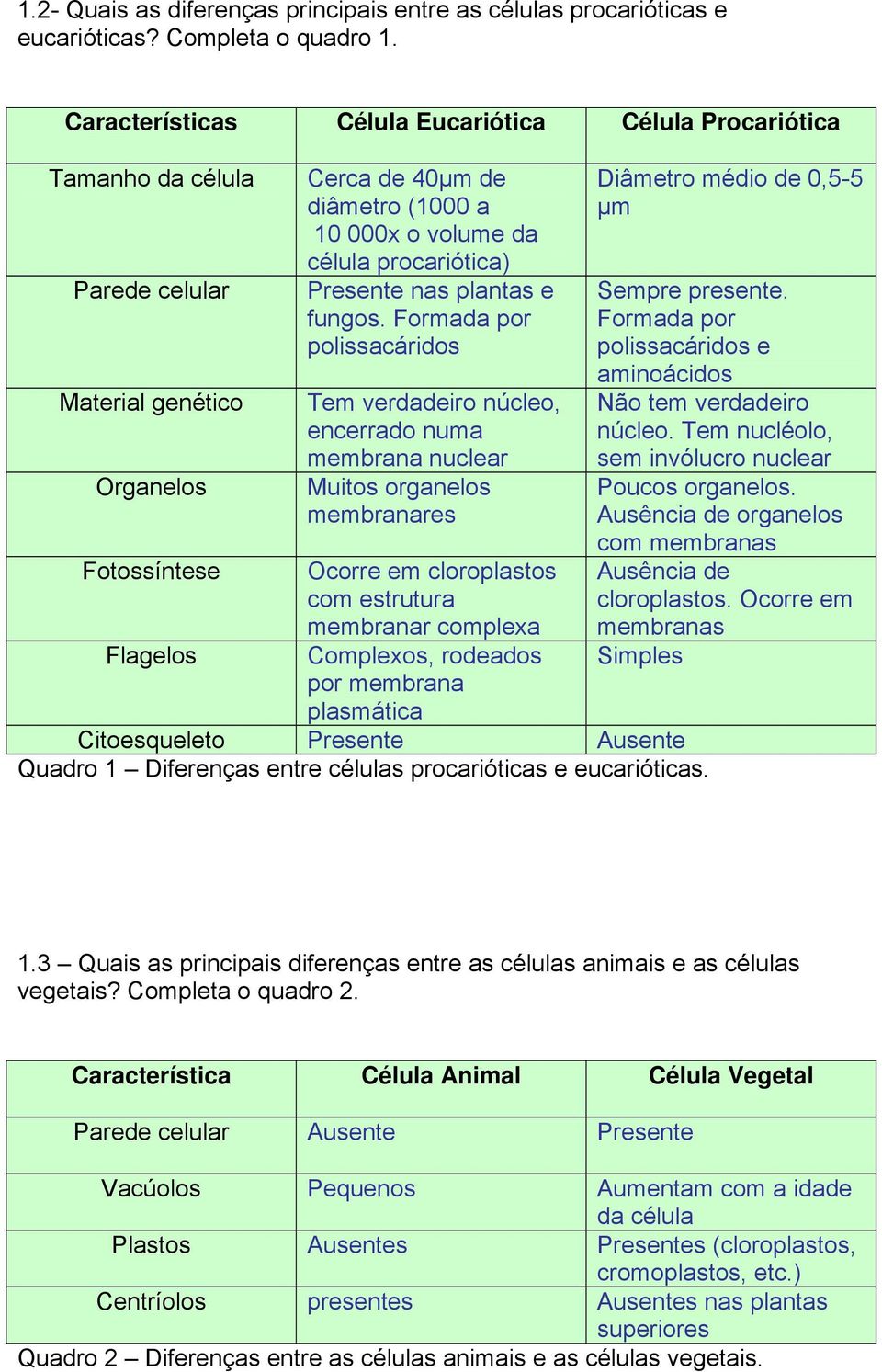 procariótica) Presente nas plantas e fungos.