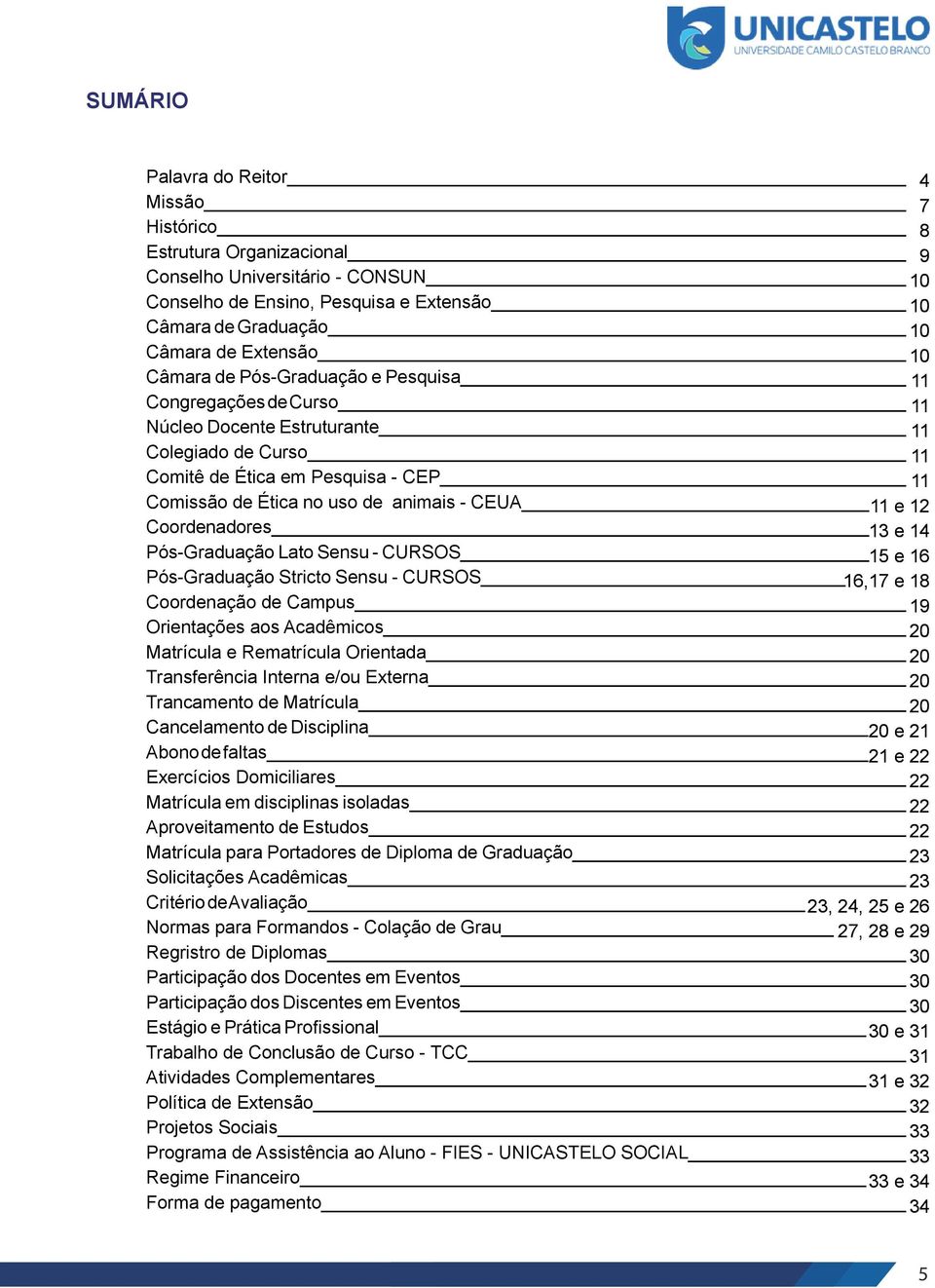 e 12 Coordenadores 13 e 14 Pós-Graduação Lato Sensu - CURSOS 15 e 16 Pós-Graduação Stricto Sensu - CURSOS 16,17 e 18 Coordenação de Campus 19 Orientações aos Acadêmicos 20 Matrícula e Rematrícula