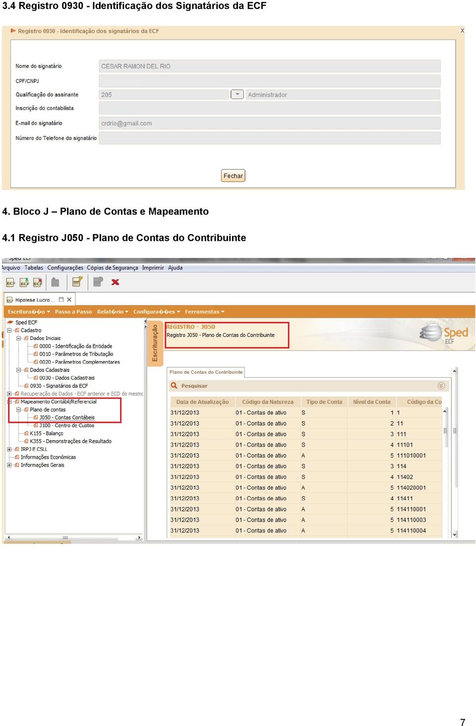 Bloco J Plano de Contas e Mapeamento