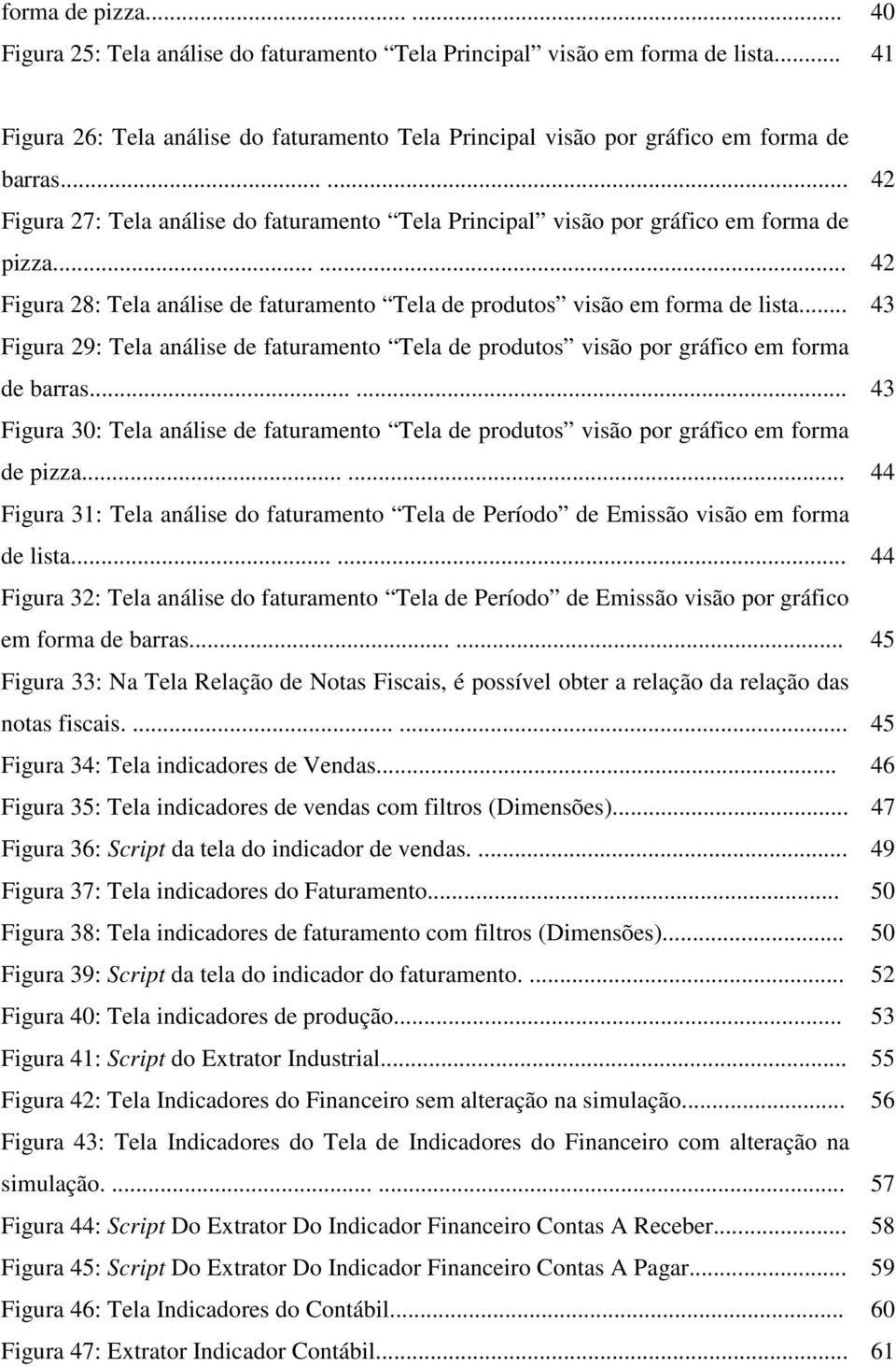 .. 43 Figura 29: Tela análise de faturamento Tela de produtos visão por gráfico em forma de barras...... 43 Figura 30: Tela análise de faturamento Tela de produtos visão por gráfico em forma de pizza.