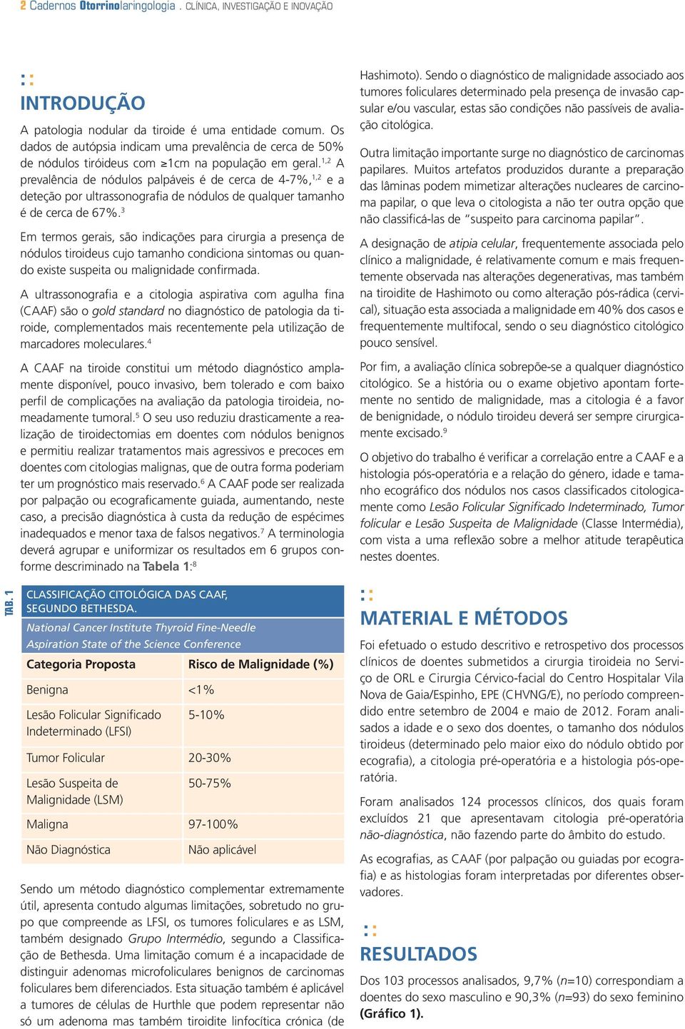 1,2 A prevalência de nódulos palpáveis é de cerca de 4-7%, 1,2 e a deteção por ultrassonografia de nódulos de qualquer tamanho é de cerca de 67%.