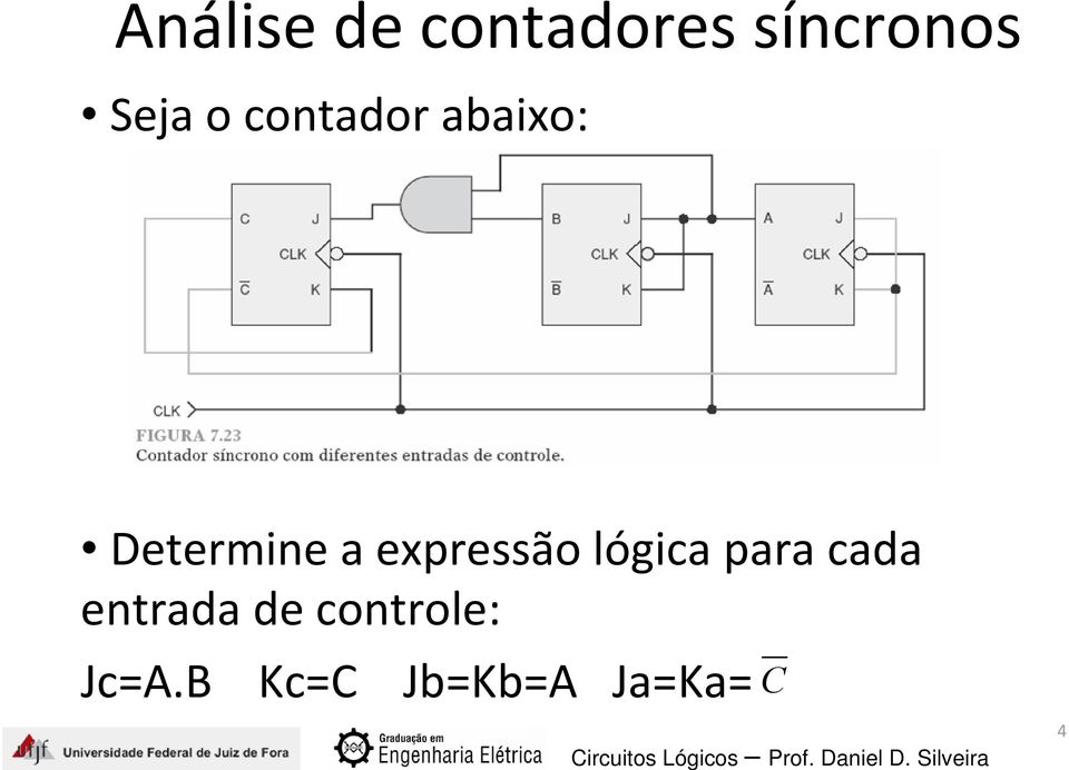 expressão lógica para cada entrada