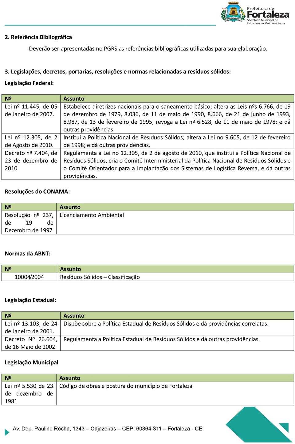 445, de 05 Estabelece diretrizes nacionais para o saneamento básico; altera as Leis nºs 6.766, de 19 de Janeiro de 2007. de dezembro de 1979, 8.036, de 11 de maio de 1990, 8.