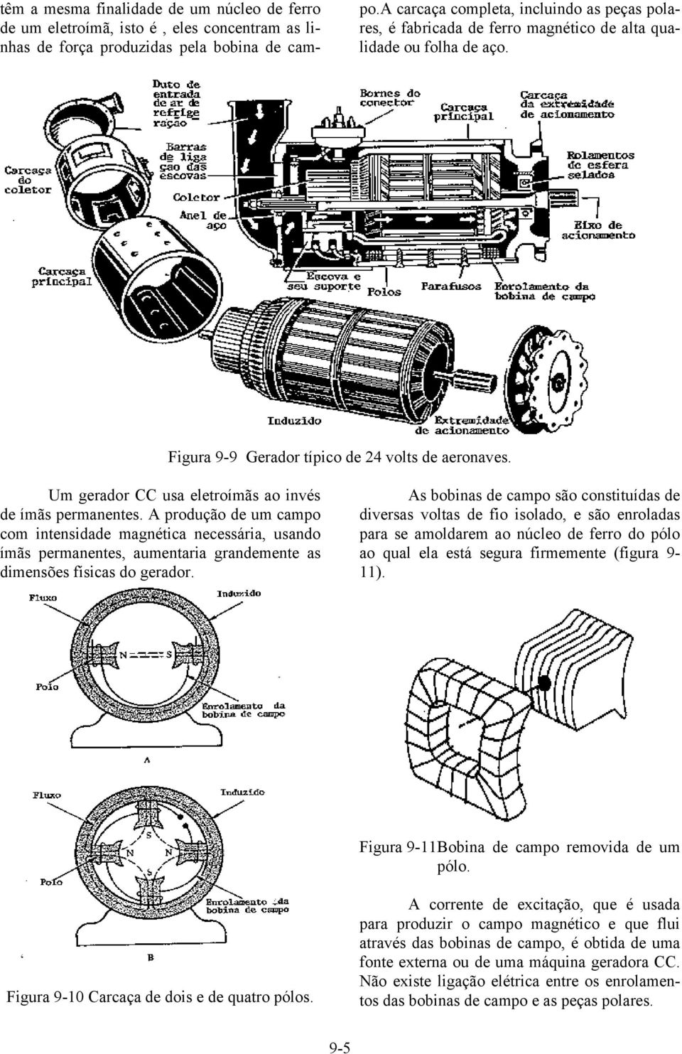 Um gerador CC usa eletroímãs ao invés de ímãs permanentes. A produção de um campo com intensidade magnética necessária, usando ímãs permanentes, aumentaria grandemente as dimensões físicas do gerador.