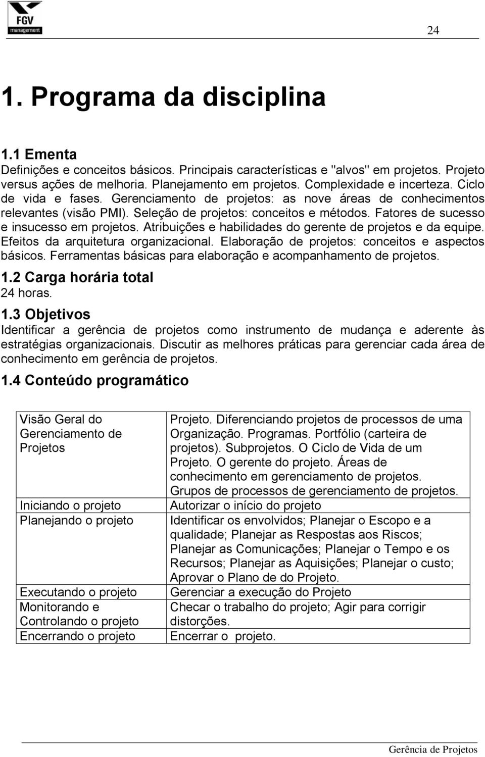 Fatores de sucesso e insucesso em projetos. Atribuições e habilidades do gerente de projetos e da equipe. Efeitos da arquitetura organizacional. Elaboração de projetos: conceitos e aspectos básicos.