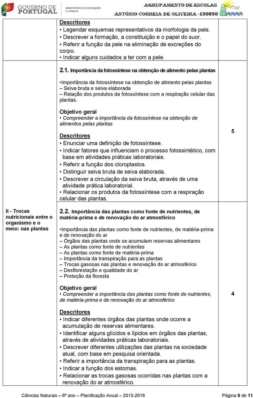 Importância da fotossíntese na obtenção de alimento pelas plantas Importância da fotossíntese na obtenção de alimento pelas plantas Seiva bruta e seiva elaborada Relação dos produtos da fotossíntese