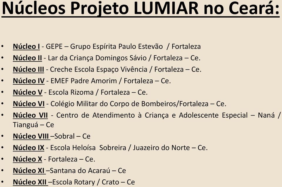 Núcleo VI - Colégio Militar do Corpo de Bombeiros/Fortaleza Ce.