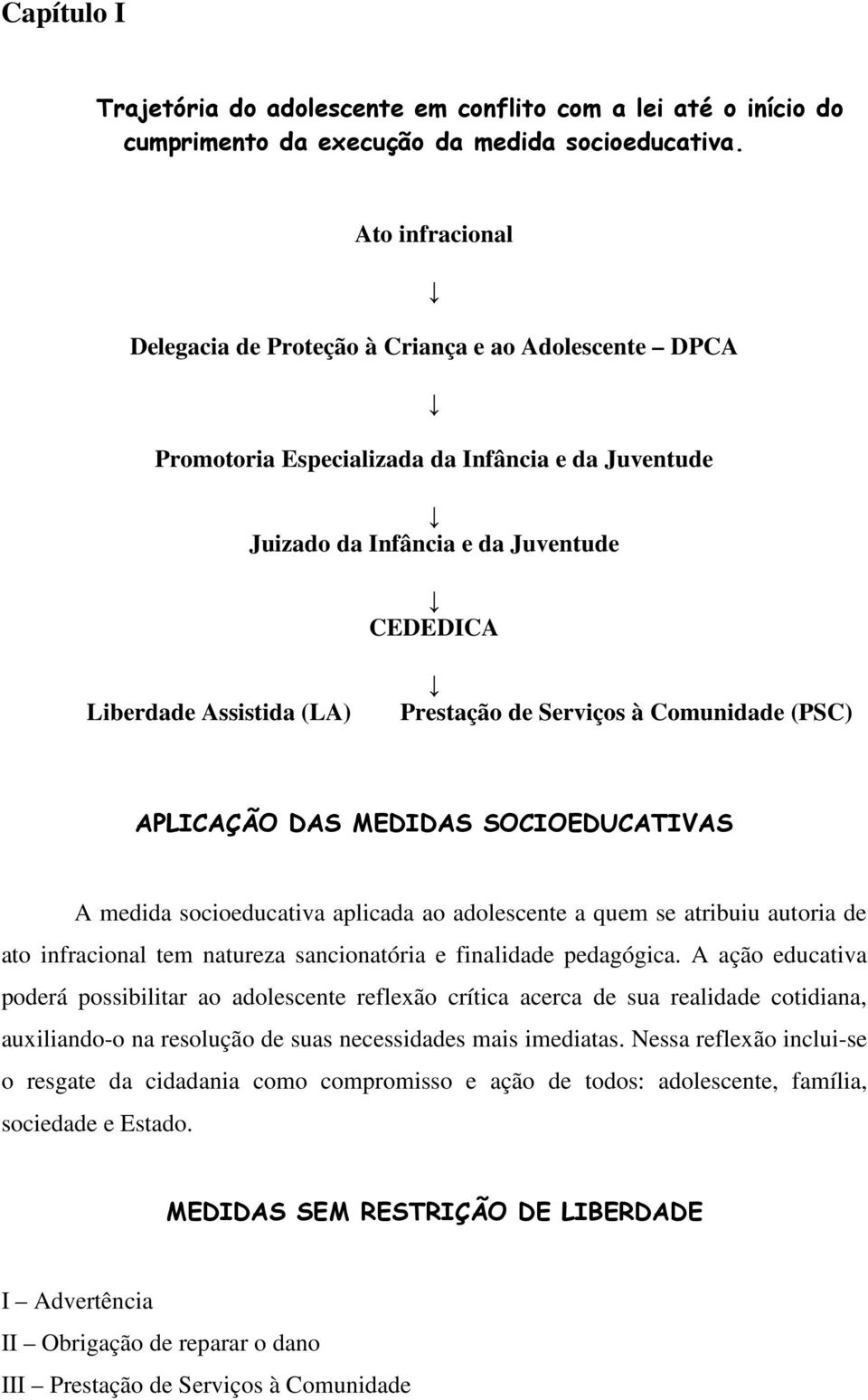 Prestação de Serviços à Comunidade (PSC) APLICAÇÃO DAS MEDIDAS SOCIOEDUCATIVAS A medida socioeducativa aplicada ao adolescente a quem se atribuiu autoria de ato infracional tem natureza sancionatória