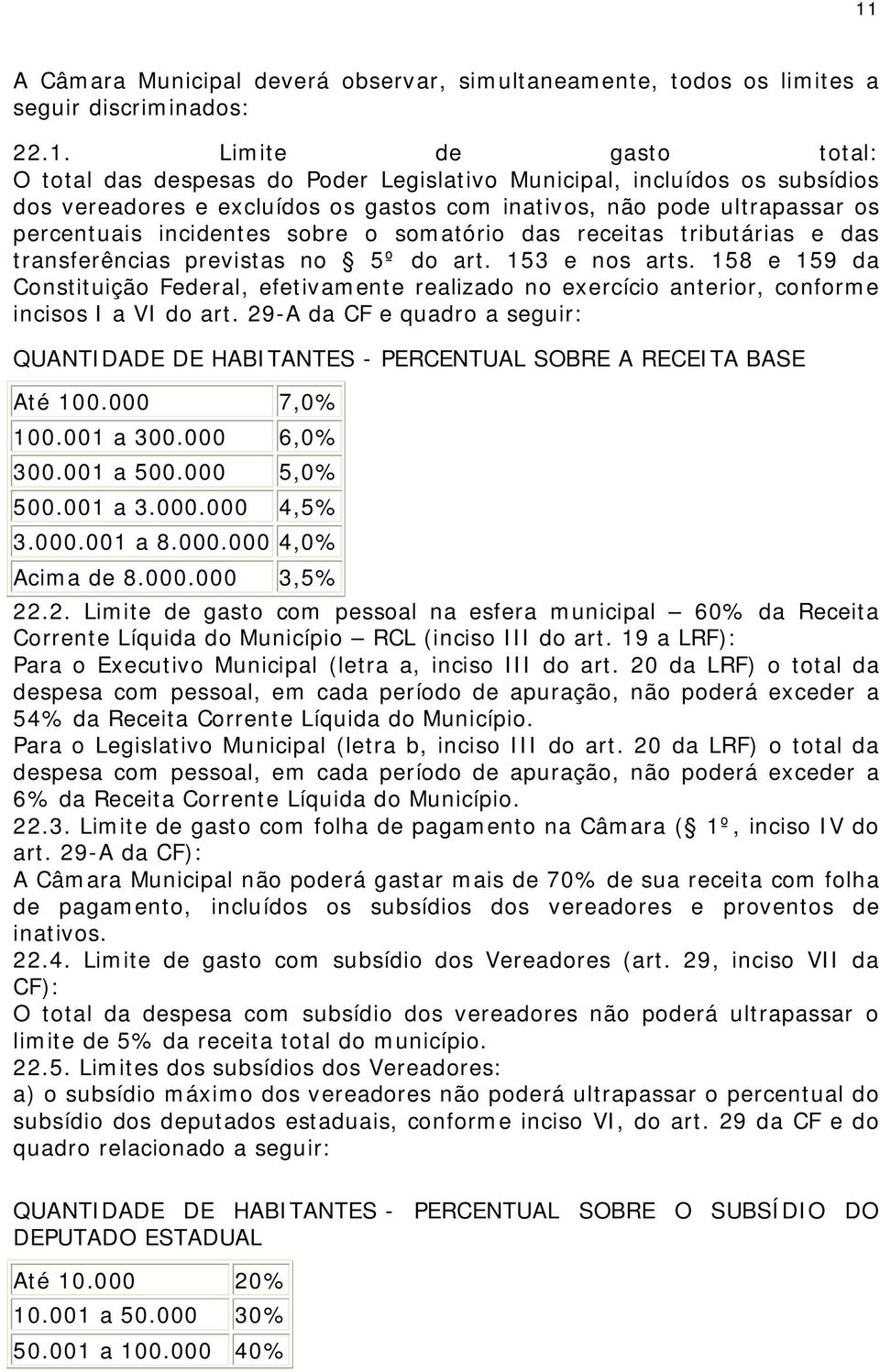 153 e nos arts. 158 e 159 da Constituição Federal, efetivamente realizado no exercício anterior, conforme incisos I a VI do art.