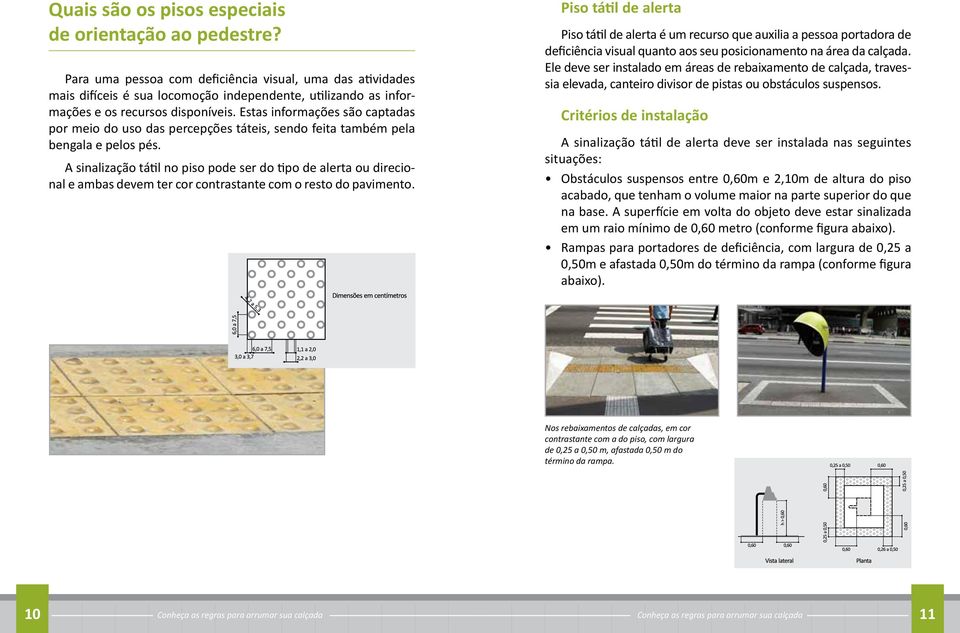 Estas informações são captadas por meio do uso das percepções táteis, sendo feita também pela bengala e pelos pés.