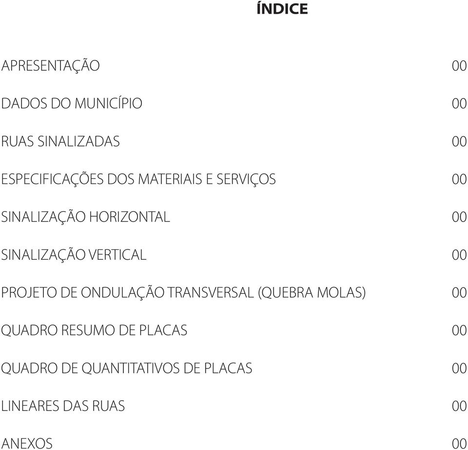 SINALIZAÇÃO VERTICAL 00 PROJETO DE ONDULAÇÃO TRANSVERSAL (QUEBRA MOLAS) 00