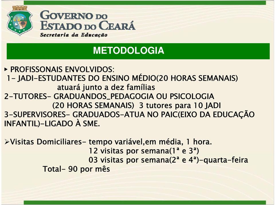 3-SUPERVISORES- GRADUADOS-ATUA NO PAIC(EIXO DA EDUCAÇÃO INFANTIL)-LIGADO À SME.