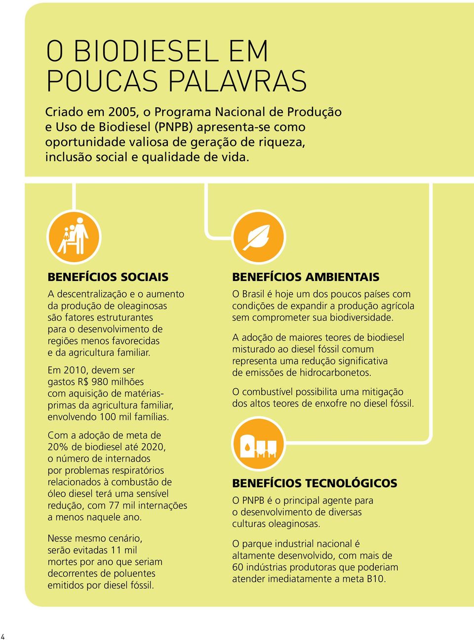 Em 2010, devem ser gastos R$ 980 milhões com aquisição de matériasprimas da agricultura familiar, envolvendo 100 mil famílias.