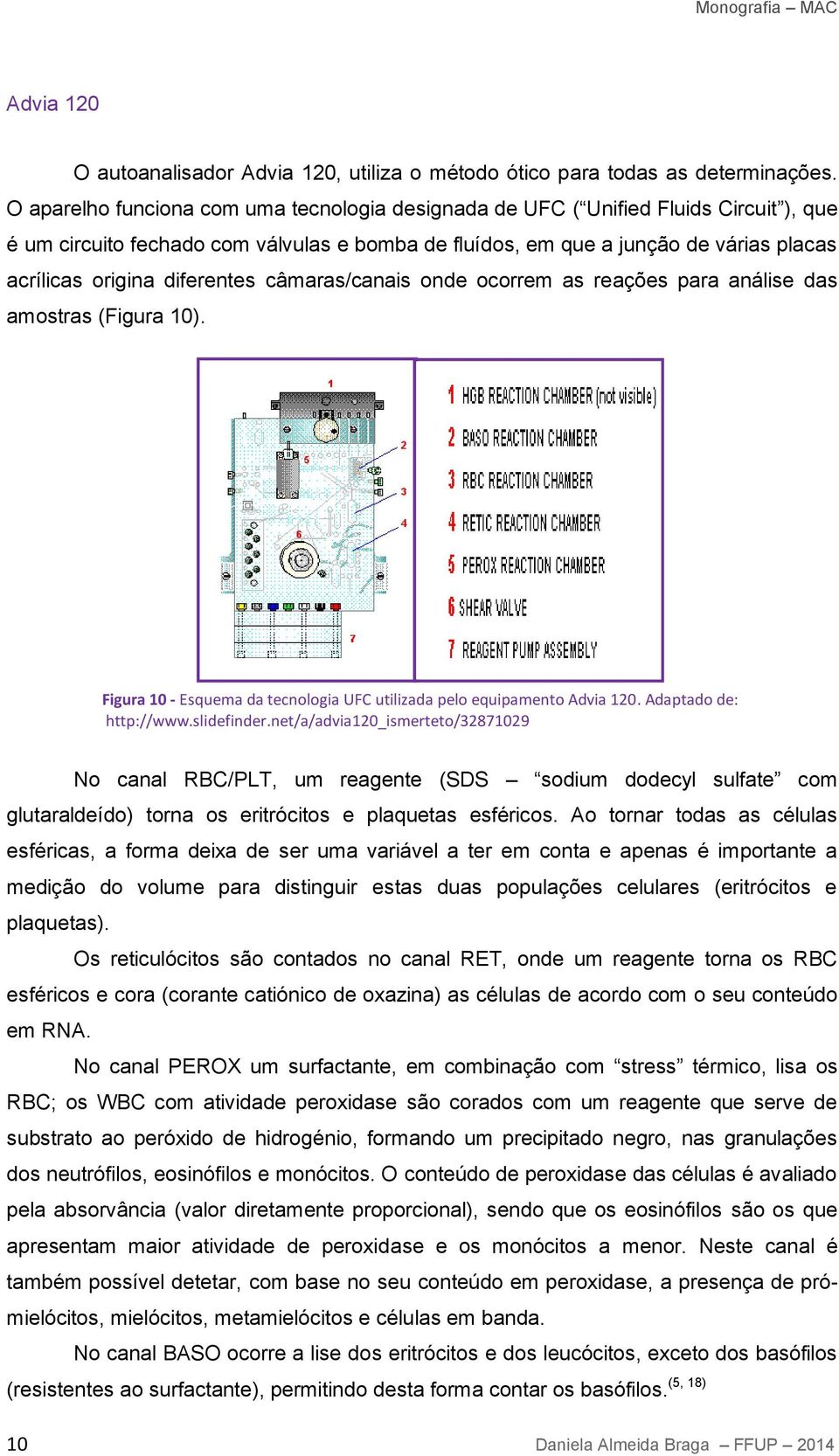 diferentes câmaras/canais onde ocorrem as reações para análise das amostras (Figura 10). Figura 10 - Esquema da tecnologia UFC utilizada pelo equipamento Advia 120. Adaptado de: http://www.