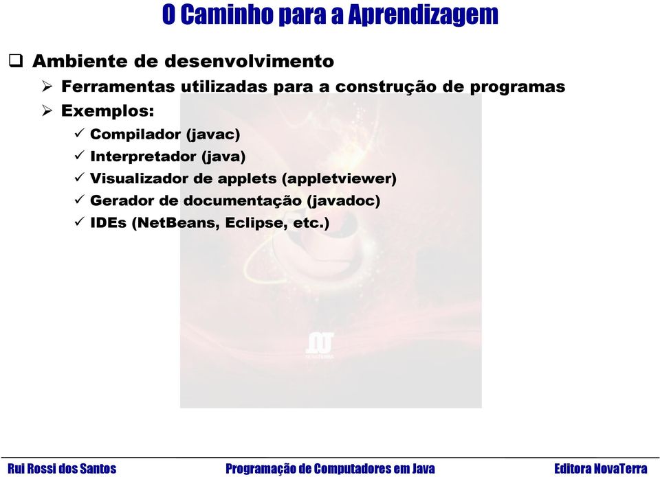 Compilador (javac) Interpretador (java) Visualizador de applets