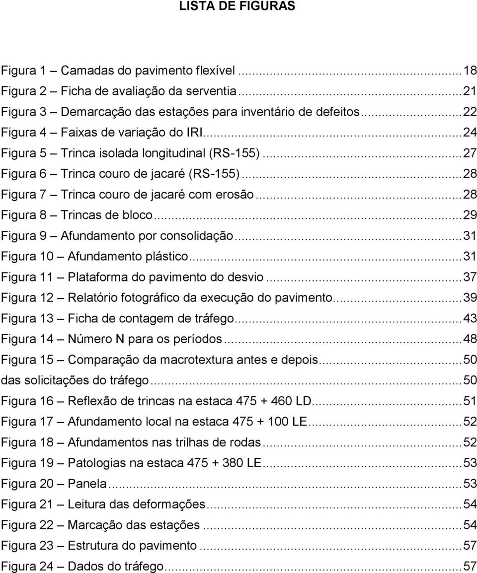 .. 28 Figura 8 Trincas de bloco... 29 Figura 9 Afundamento por consolidação... 31 Figura 10 Afundamento plástico... 31 Figura 11 Plataforma do pavimento do desvio.