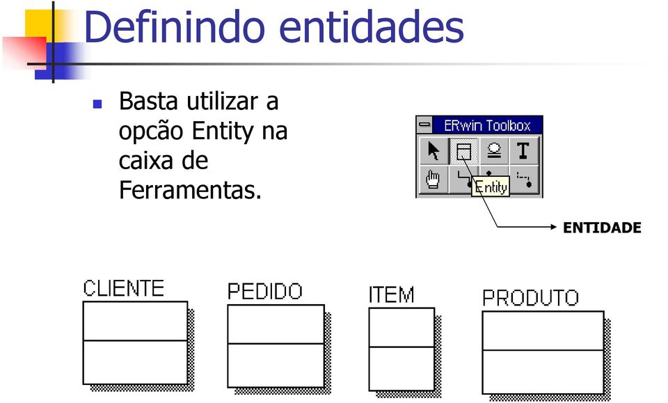 opcão Entity na