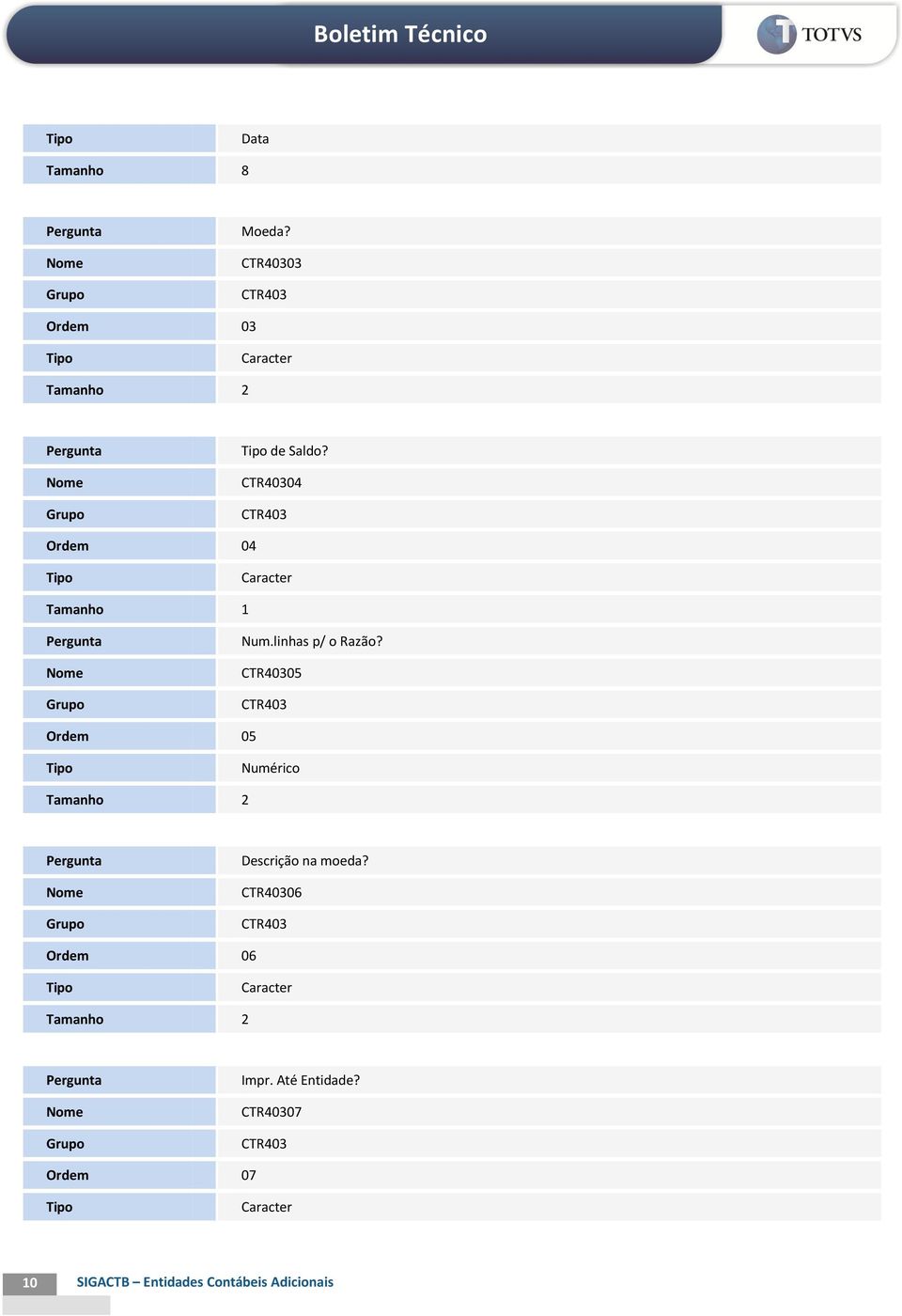 CTR40304 CTR403 Ordem 04 Tamanho 1 Pergunta Nome Grupo Num.linhas p/ o Razão?
