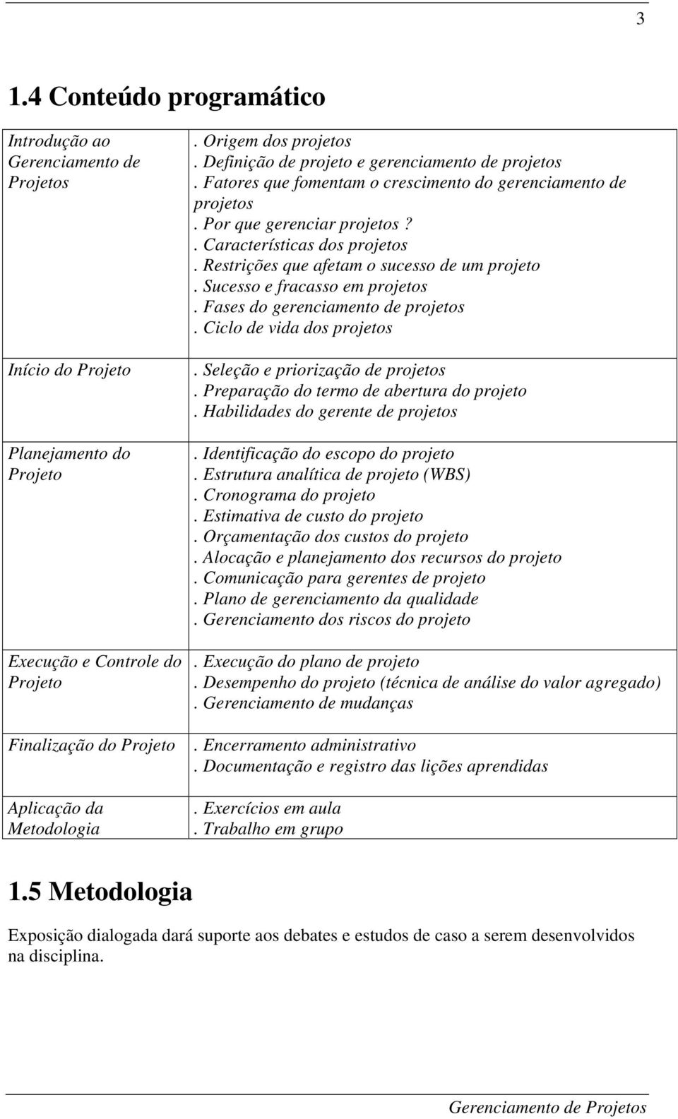 Restrições que afetam o sucesso de um projeto. Sucesso e fracasso em projetos. Fases do gerenciamento de projetos. Ciclo de vida dos projetos. Seleção e priorização de projetos.